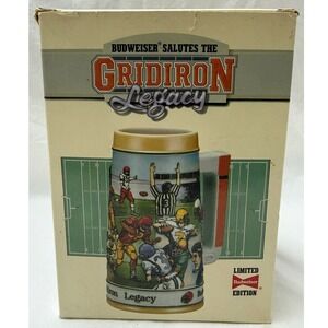 Vintage 1990 Budweiser Stein Gridiron Legacy Sports Series With Box & COA